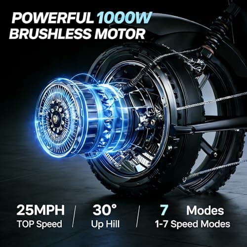 TltZeen Moped Style Electric Bike for Adults-20 x 4.0 Fat Tire Ebike, Peak 1000W Motor, NFC & Password Unlock, Long Seat, 48V 18.2Ah Battery, Up to 28 MPH, UL 2849 Certified - Thumbnail 5