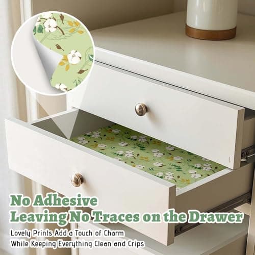 STRN Drawer Liners for Dresser, Cotton Fragrant Drawer Liner 6 Sheets, Non-Adhesive Drawer Paper Liner for Bedroom Shelf Closet, Shoe Chest - Thumbnail 3