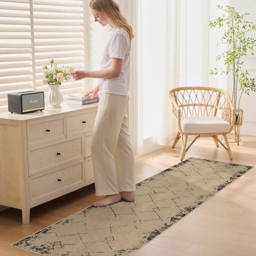 UERMEI 2x6 Outdoor Jute Runner Rug, Neutral Rugs Washable Farmhouse Patio Non Slip Runners Rug for Hallway Kitchen Bedroom Porch Laundry Bathroom Modern Brown - Thumbnail 5