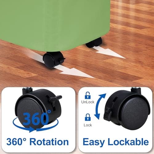Slim Laundry Hamper with Wheels,15 Gal (55L) Rolling Laundry Basket with lid and wheels Clothes Hamper Foldable Tall Dirty Clothes Basket Sturdy Collapsible Clothes Hamper for Dorm,Laundry Room - Thumbnail 4