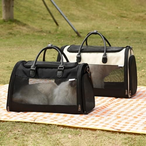 PET MARVEL Cat Carrier Soft Sided for Small Medium Cats Puppy up to 15 Lbs, Airline Approved Mesh Pet Travel Bag, Breathable Bite-Resistant Fabric with Removable Washable Mat - Thumbnail 2