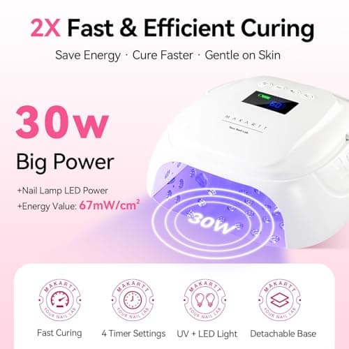 Makartt Professional LED Nail Lamp with Handle 30W Rechargeable Nail Dryer - Thumbnail 2