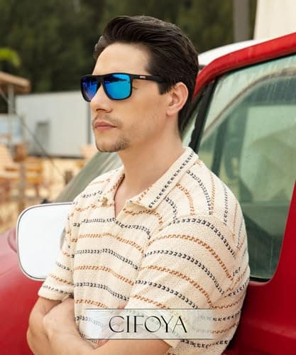CIFOYA Sunglasses-for-Men Polarized Mens Sunglasses: Retro Sun glasses with UV Protection for Driving Fishing Golf - Thumbnail 2