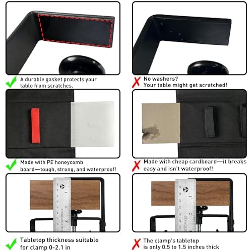 AHOMO [Upgraded] Under Desk Cable Management, 28" Cord Organizer,with Silicone Pads (No Scratch!),16 Cable Ties, Washable PE Honeycomb Base,Fits Any Desk 0-2.1",No Stinky Cardboard! Black 28"L x 6.0"W - Thumbnail 5