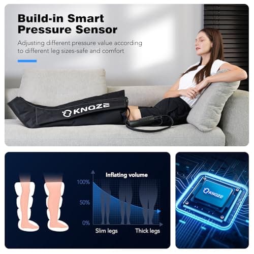 KNQZE Air Compression Recovery System, Foot and Full Leg Recovery Boots with Dynamic Pressure for Fast Therapy, Professional Device for Circulation and Pain Relief - Thumbnail 4
