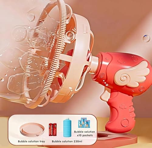 Bubble Gun for Kids, Automatic Bubble Machine with Double Bubble Effect, 1000+ Bubbles Per Minute, Birthday Christmas Party Favors Gift for Boys Girls Toddlers Age 3-9 - Thumbnail 4