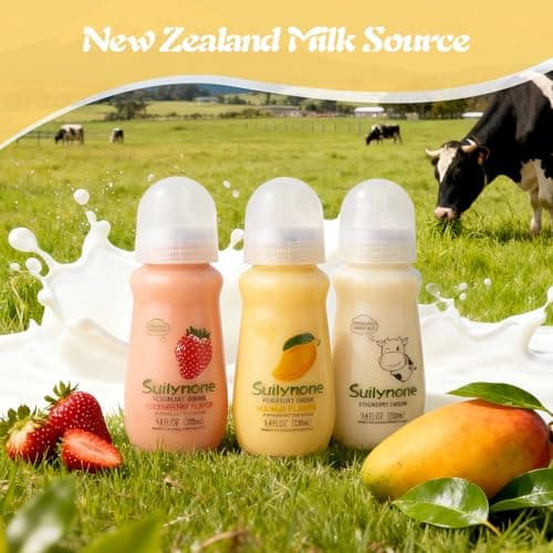 280ml Yogurt Drink Reusable Glass Bottle, 3-Pack Mixed Flavors Drinkable Yogurt - Fun Gift Box, Birthday & Holiday Present. - Thumbnail 5