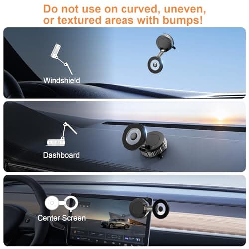 Magnetic Phone Holder for Car, 360° Adjustable Vacuum Car Phone Holder for Magsafe, 80+LBS Suction Phone Mount for Car Dash/Windshield/Screen, Phone Holders for Your Car for iPhone 17 16 15 14 13 12 - Thumbnail 2