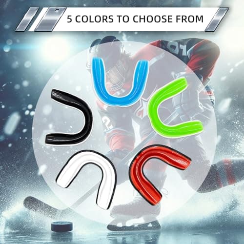 5 Pack Kids Youth Mouth Guard for Sports, Boys Girls Mouth Guard with Case, Child Teen Sports Mouthguard for Football Lacrosse Basketball Boxing Soccer Taekwondo MMA Karate - Thumbnail 4