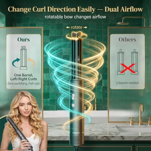3 in 1 Hot Hair Air Styler Wrap Set, Dual‑Direction Air Curler Fast Drying Hair Dryer Brush with 8M Negative Ions All‑in‑One Styling Tool for Curling, Straightening & Volumizing Home Travel Salon - Thumbnail 3
