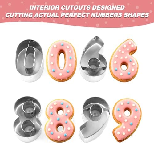SurgeHai 1.7-Inch Number Cookie Cutters, Stainless Steel Cake Decorating Small Number Cutters with Cut-Outs (10PCS/ Set) - Thumbnail 5