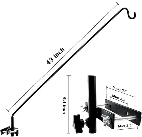 MIXXIDEA Extended Fence Deck Hook Rail Heavy Duty Bird Feeder Hook, Adjustable Plant Bracket for Bird Feeders, Planters, Suet Baskets, Lanterns, Wind Chimes and More - Thumbnail 3