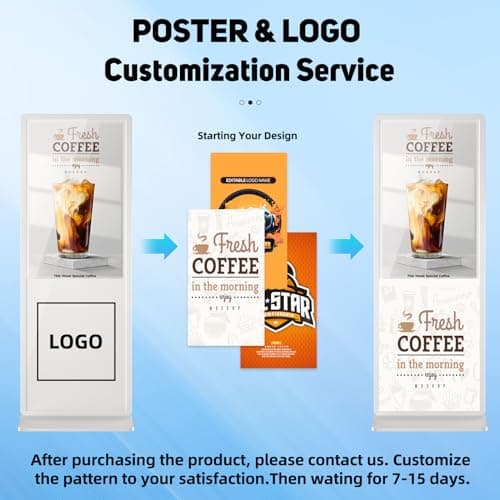 YCKJNB 43 inch Indoor Digital Signage LCD Screen IPS Floor Standing Digital Kiosks Interactive Displays with WiFi HDMI/USB Input Auto AD Player, Android OS White - Thumbnail 6