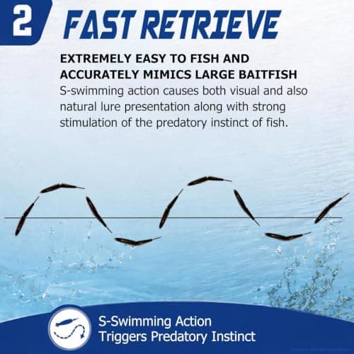 LITTMA Shiner Glide 130 Glide Baits, Slow Sinking Subtle S-Curve Action Jointed Swimbait - Midwest, South Lakes, Rivers, Freshwater Lure for Bass, Trout, Pike - Thumbnail 6