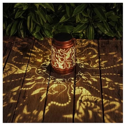 Solar Hummingbird Lanterns Outdoor Hanging Decor Lantern,Waterproof Hollow Out Metal Decorative Garden Light,Graceful Decoration for Patio,Yard,Landscape,Walkway,Festival - Image 1
