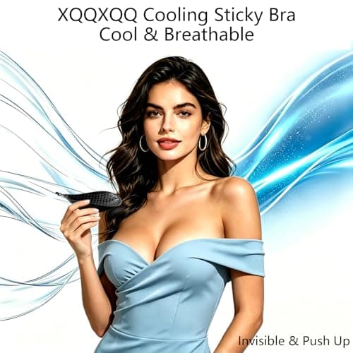 XQQXQQ Cooling Push Up Sticky Bra for Women - 2 Pairs, Strapless Backless Sticky Boobs, Reusable & Invisible Adhesive Bra (US, Cup Band, A) - Thumbnail 2