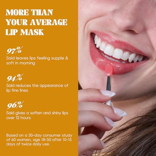 ANRCOLLECT Lip Mask Overnight Set, 4Pcs Lip Care Hydration Treatment Exfoliator Mask Kit, Revives & Nourishes Gift Set for All Day Moisturizing with Collagen & Shea Butter - Thumbnail 4