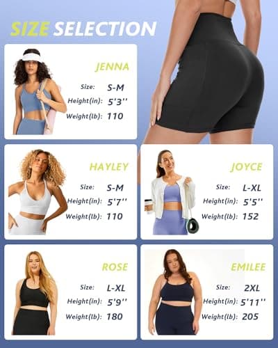CAMPSNAIL 4 Pack Biker Shorts Women with Pockets – 5"/8" High Waist Tummy Control Workout Gym Yoga Running Compression Shorts - Thumbnail 5