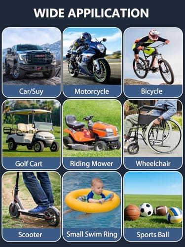 JivDaw Tire Inflator Portable Air Compressor, 150PSI Cordless Air Pump for Car Tires with Auto Shut-Off, Portable Tire Pump for Car, Bike, Motorcycle and Balls - Thumbnail 5