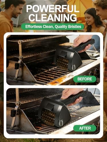Chunine Electric Grill Brush, Cordless Rechargeable BBQ Cleaner with 4000mAh Battery, 2-Speed, LED Light, 304 Stainless Steel Removable Brush Head, Grill Clean Tool for Outdoor Grill - Thumbnail 5