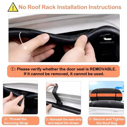 CYDDUP Roof Bag, Waterproof Soft Car Top Carrier Without Rack, 15 Cubic Feet Cargo Carrier for Top of All Vehicles with/Without Rack, Includes Anti-Slip Mat, 4 Door Hooks, Luggage Lock, Storage Bag - Thumbnail 2
