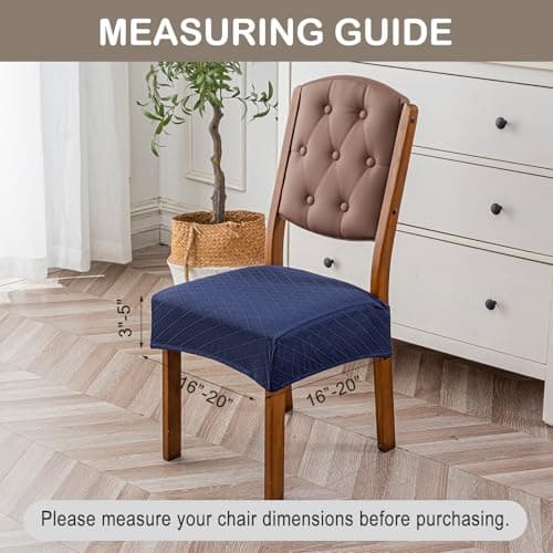 Genina Waterproof Seat Covers for Chairs Seat Covers for Dining Room Chair Slipcovers Kitchen Chair Covers Dining Chair Covers - Thumbnail 5
