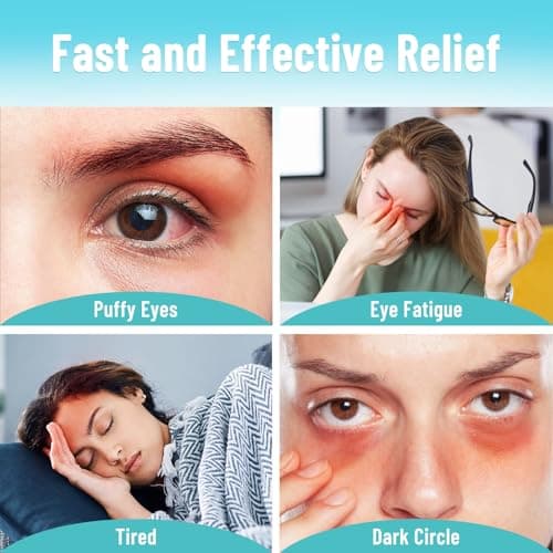 ATreebay 3D Gel Cooling Eye Mask, Weighted Eye mask for Sleeping, 3D Contoured Cup No Pressure Night Blindfold Sleep Mask, Ice Cold Pack Eyes Cold Compress for Puffy Eyes, Dark Circle, Light Blue - Thumbnail 6