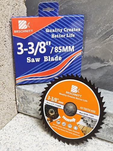 HSS Circular Saw Blade 3 3/8inch - BRSCHNITT 5pcs 44T 3/5"-3/8" Bore Cutting Discs for Cutting Wood, Copper, Aluminum, Plastic and Soft Metal - Thumbnail 6