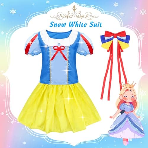JEMSHE 16 Pcs Princess Dress Up Clothes for Little Girl Set, Princess Pretent Play Outfit Toys for Toddler Girls, Cosplay Birthday Party Gifts for Girls Age 3 4 5 6 7 8+ Year Old - Thumbnail 3