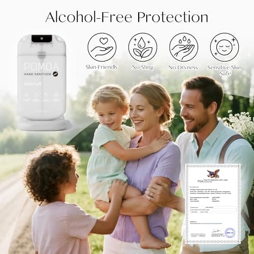 POMOA Alcohol Free Hand Sanitizer Spray, Non Irritating, Hydrating and Non Greasy, Gentle Fine Mist, Travel-Friendly Pocket Size 1 Fl Oz (Pack of 3), Fresh Care - Thumbnail 4