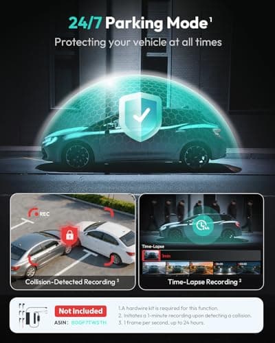 BOTSLAB G300 PLUS 4K DUAL Dash Cam Front and Rear [Updated Version], STARVIS 2 Sensor, 64GB Card Included, Voice Control, 5GHz WiFi Dashcam Front and Rear Camera, GPS,WDR Night Vision,24H Parking Mode - Thumbnail 4