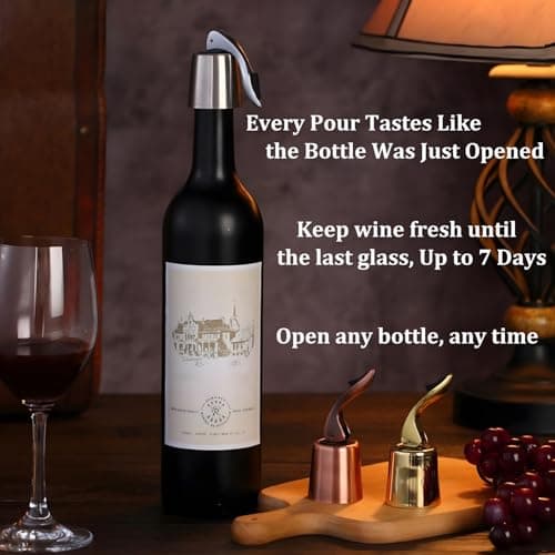 Pafusen Wine Stoppers Set of 2, Stainless Steel Wine Bottle Stopper with Silicone Seal, Reusable Wine Freshness Keep, Wine Saver Wine Bottle Sealer Stopper, Wine Accessories Gift (Polished) - Thumbnail 2