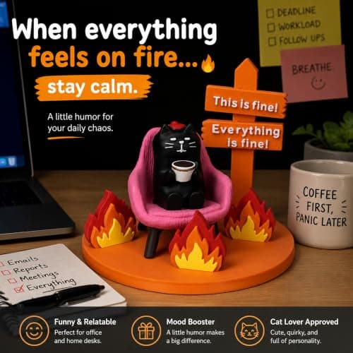 MAYIPLAY Black Cat Gifts for Cat Lovers Women Meme Cat Figurines Funny Desk Decor Gifts for Coworkers Friends Emotional Support Desk Accessories - Thumbnail 2