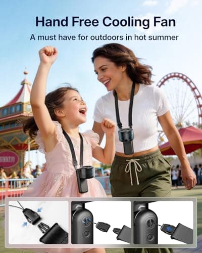 Bearwind Misting Fan Portable - Handheld Turbo Fan with Cool Mist Spray, 4000mAh Rechargeable, 5 Speeds, Personal Foldable Water Mister for Summer Travel, Beach & Outdoor Essentials - Black - Thumbnail 5