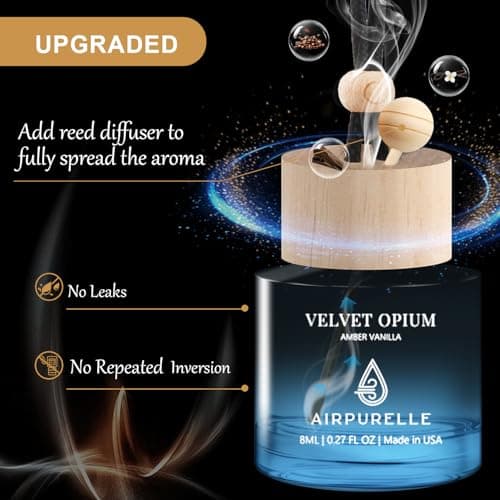 Car Air Freshener Hanging 2 Pack Car Fresheners Diffuser - Amber Vanilla Car Scents Essential Oil Air Diffuser, 45+ days Long Lasting Fragrance Air Fresheners, Two 0.27 FL OZ/8ML Made in USA - Thumbnail 4