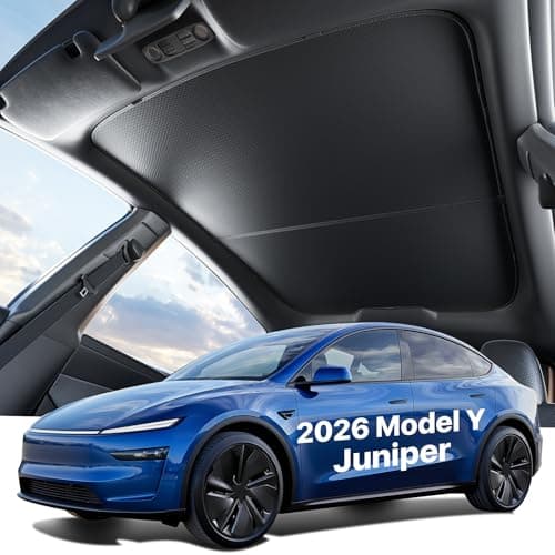 [Never Sag No Gap] Nmoiss OEM Tesla Model Y Juniper Roof Sunshade [Enjoy Superior Coolness & Comfort] Glass Sunroof Sun Shade, Original Car Style UV Protection Tesla Accessories Black