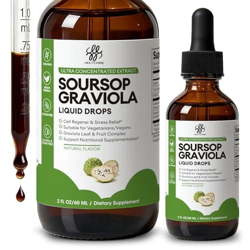 iMATCHME Soursop Graviola Liquid Drop for Cell Support & Regeneration, Immune System and Gut Health Support, Soursop Bitters Liquid, Herbal Goodness, Sugar/Gluten Free, Natural Flavor, 2 Fl Oz - Image 1
