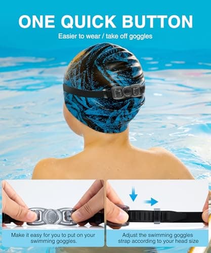 QALLY Kids Goggles Age 4-16, Kids Swimming Goggles UV Protection Anti-Fog No Leaking, 3 Pack Swim Goggles for Boys Girls Youth - Thumbnail 5