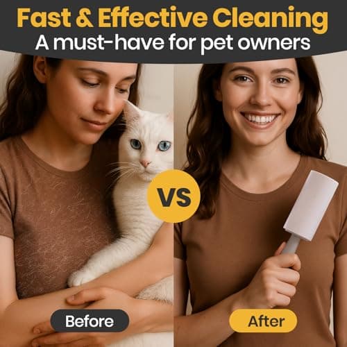 DELOMO Lint Roller 1,000 Sheets (5 Rollers + 5 Refills) - Lint Rollers for Pet Hair Extra Sticky, Mega Value Pet Hair Removal Tool for Clothes/Couch/Furniture/Car - Ideal Home Gift for Pet Owners - Thumbnail 3