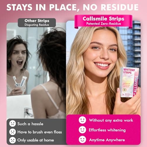 CALLSMILE Whitening Strips for Teeth Sensitive: 64 Strips Gentle Teeth Whitening Strips Enamel Safe Non-Slip Dry Strip Technology Residue Free Daily Oral Care, Coconut - Thumbnail 4