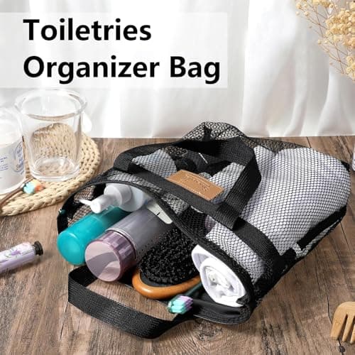 Rotema Portable Shower Bag, Everyday Household Dorm Essentials - Shower Caddy for Toiletries (Black, Pack of 1) - Thumbnail 4