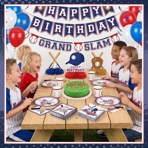 NatNarr 100 Pcs Baseball Napkins, 2-Ply Baseball Cocktail Napkins with 2 Different Pattern Baseballs Birthday Party Decorations for Sports Party, Baseballs Themed - Thumbnail 6
