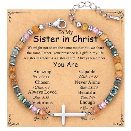 OVIFICEA Cross Bracelet for Women, Christian Gifts for Sister in Christ, Friendship Bracelets for Best Friend,Daughter,Granddaughter, Niece, Mom on Birthday Christmas Baptism Easter Graduation - Image 1
