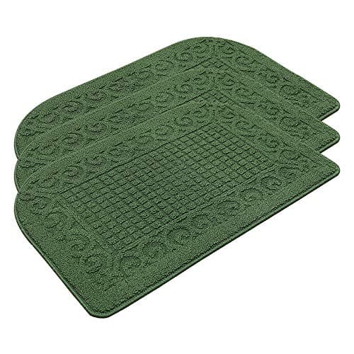 COSY HOMEER 27X18 Inch Anti Fatigue Kitchen Rug Mats are Made of 100% Polypropylene Half Round Rug Cushion Specialized in Anti Slippery and Machine Washable (Green 3pcs) - Image 1