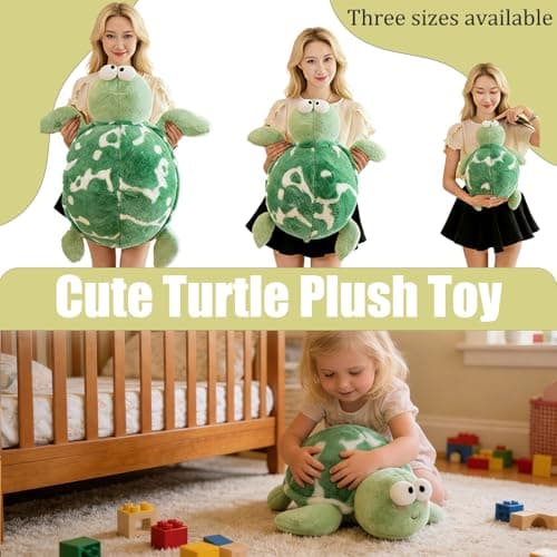 Divtada Cute Turtle Plush Pillow, 35 inch Large Ocean Turtle Plushies Body Pillow, Soft Turtle Stuffed Animal, Cute Stuffed Turtle, Huggable Tortoise Toys Doll for Kids - Thumbnail 3