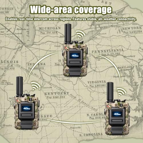 2Pcs 4G Camo Walkie Talkie for Adults,Long Range 4G 1000 Mile Rechargeable Two-Way Radios 3-Day Battery Runtime Ideal for Hiking,Camping,Work,and Emergency Use Portable Two-Way Outdoor Radio(SIM Card) - Thumbnail 2