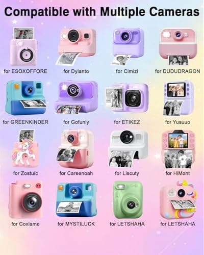 20 Rolls Instant Camera Refill Print Paper, HD Kidizoom Print Camera Paper Refill for Most Kids Instant Camera BPA Free (0.98" x 2.24") - Thumbnail 2