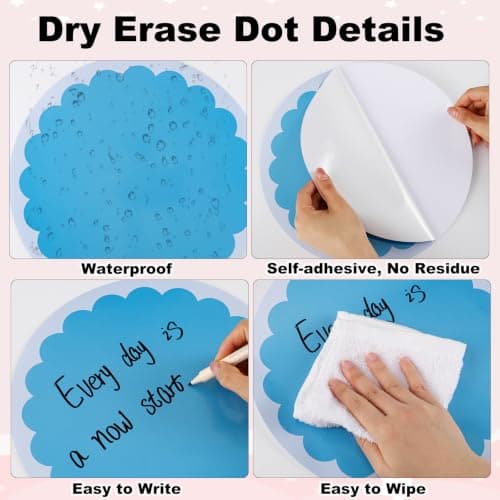 WSICSE 24 Pack Dry Erase Dots 11 Inch Circles Spots 8 Colorful Removable Whiteboard Stickers for Classroom Teachers Students Wall Table Desk & Floor Decals - Thumbnail 3