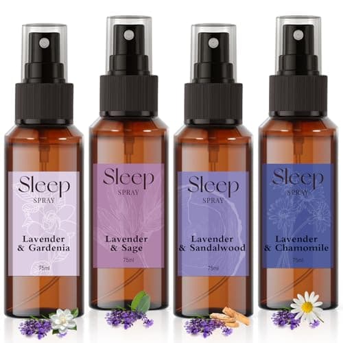 SCENTORINI Sleep Spray, 10.14 oz Calming Lavender Spray for Sleep, Lavender Essential Oil, 4 Pack Relaxing Aromatherapy Mist for Bedding Fabric, Room Spray Odor Deodorizer