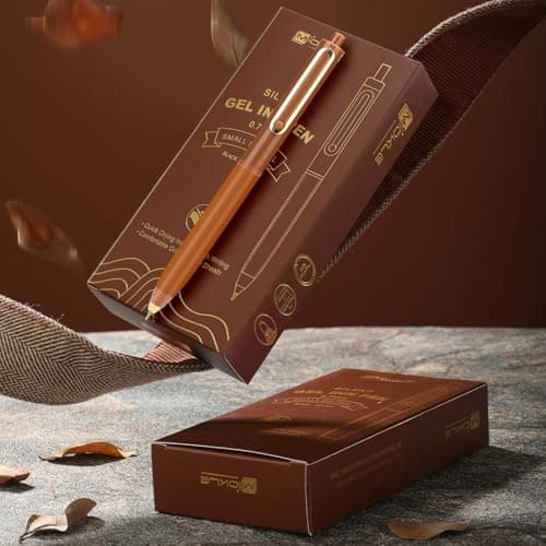 Niodel Gel Pens,6 Pcs Quick Drying Black Ink Medium Point 0.7mm Pens,Smooth Writing Pens with Silicone Sheath,Silent Click Pen Set for Journaling Note Taking (style_1) - Thumbnail 2